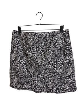 Rip Skirt Black White Floral Wrap Skirt XL